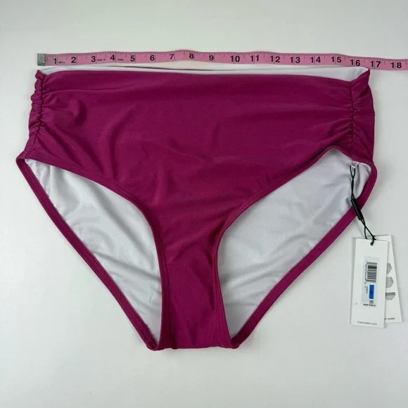 Calvin Klein Swimwear Bikini Bottom Womens XL Pink Solid Swim NWT - Picture 8 of 10